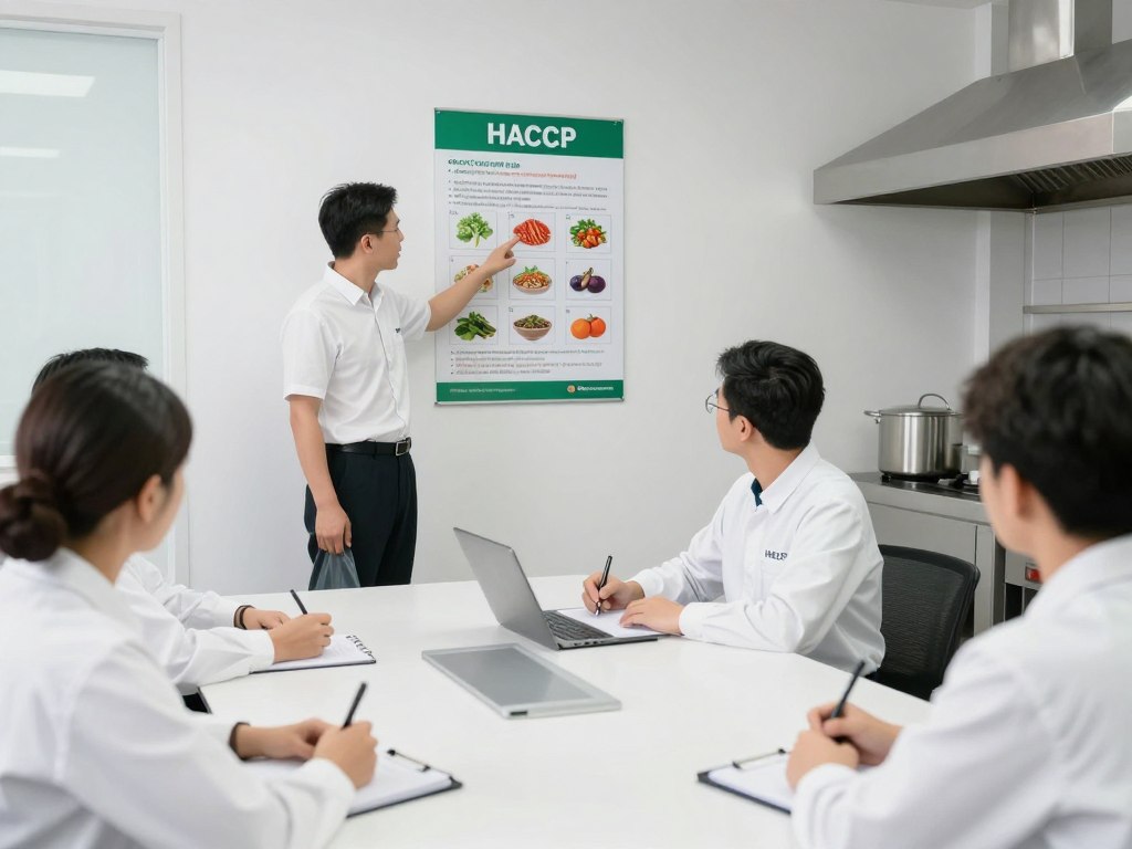 Personnel de cuisine en formation HACCP avec formateur