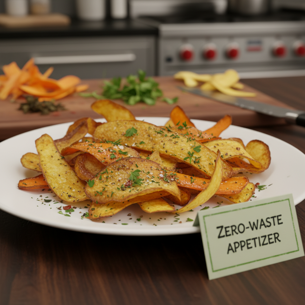 Chips croustillantes d'épluchures de légumes assaisonnées