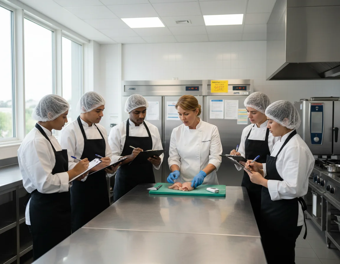 Groupe formation HACCP travaux pratiques cuisine professionnelle